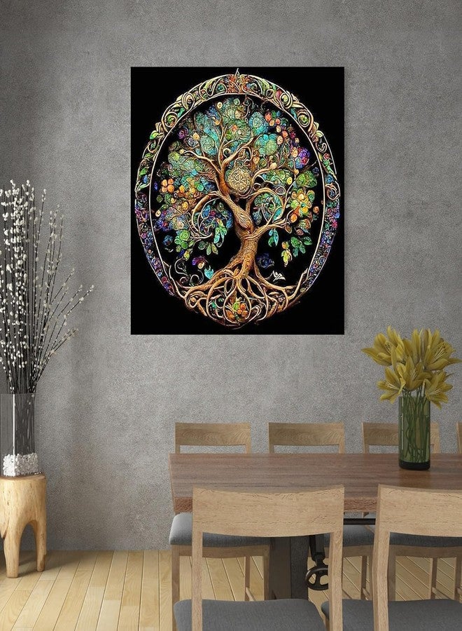 TREXEE DIY 5D Diamond Painting Kits for Adults & kids , Tree of Life Diamond Art Kits for Beginners, Diamond Paint By Numbers Kit DIY Full Drill Paint with Round Diamond Dots, Home Wall Decor (12X12 INCH)(No Frame) - Image 5